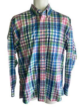 Gitman Bros. Shirt Mens Medium Multicolor Check Button Down Long Sleeve USA